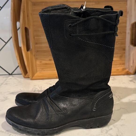 Merrell Mid Vera Boots Size 8.5 Black leather calf height Side Zip minimalist - Picture 4 of 6